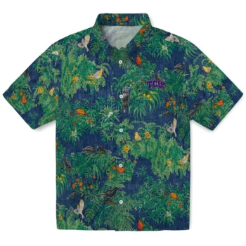 tcu horned frogs bird canopy green hawaiian shirts best selling