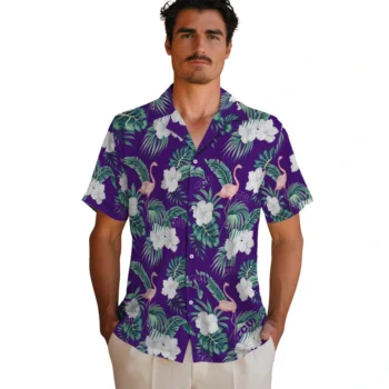 tcu horned frogs flamingo palms purple hawaiian shirts fashion forward