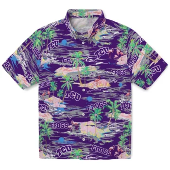 tcu horned frogs flamingo retreat purple hawaiian shirts best selling