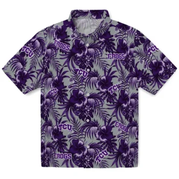 tcu horned frogs hibiscus exotic purple hawaiian shirts best selling