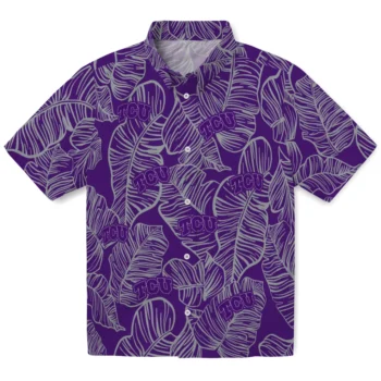 tcu horned frogs leaf outline purple hawaiian shirts best selling