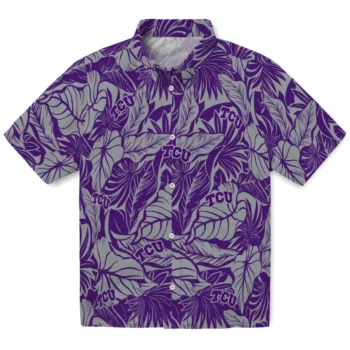 tcu horned frogs monstera layer purple hawaiian shirts best selling