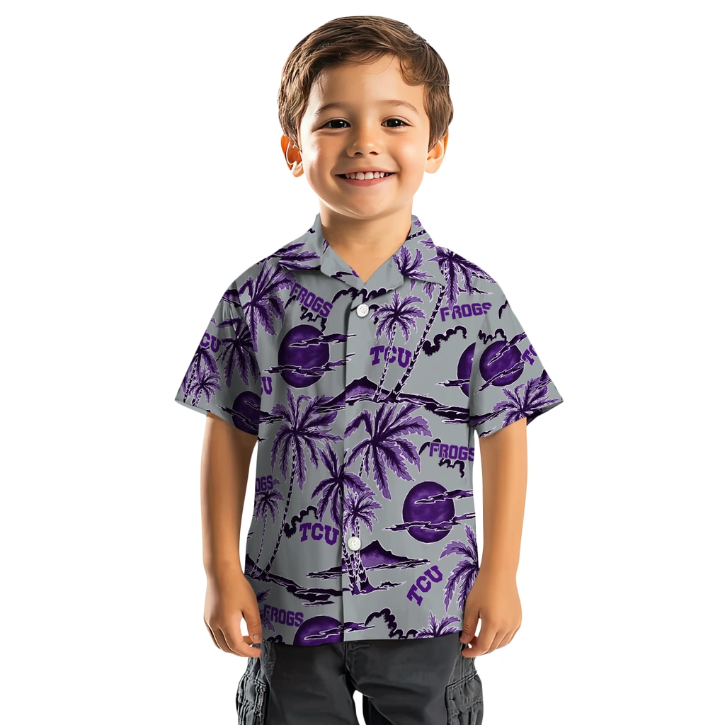TCU Horned Frogs Hawaiian Shirt - Palm Sunset tcu horned frogs palm sunset hawaiian shirts top rated