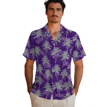 tcu horned frogs palm grove purple hawaiian shirts fashion forward