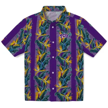 tcu horned frogs paradise vines purple hawaiian shirts best selling