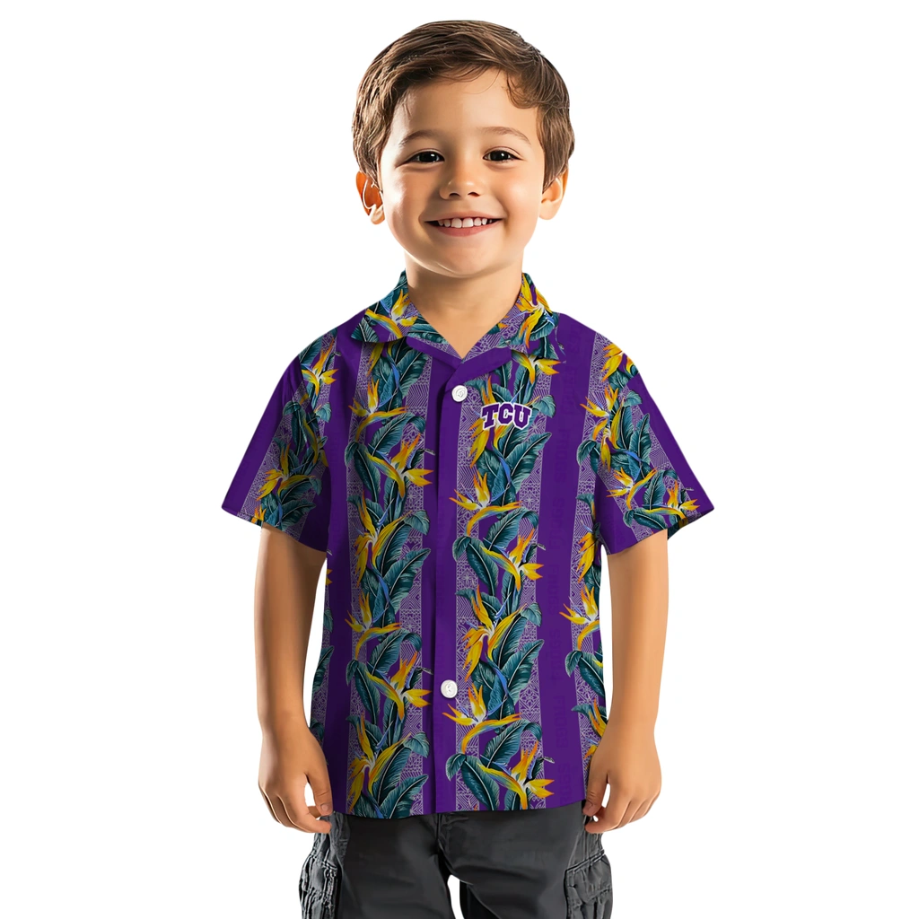 TCU Horned Frogs Hawaiian Shirt - Paradise Vines tcu horned frogs paradise vines purple hawaiian shirts top rated
