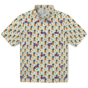 tcu horned frogs pineapple delight beige hawaiian shirts best selling