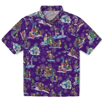 tcu horned frogs simpsons christmas purple hawaiian shirts best selling