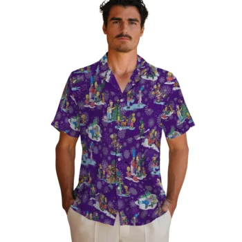 tcu horned frogs simpsons christmas purple hawaiian shirts fashion forward