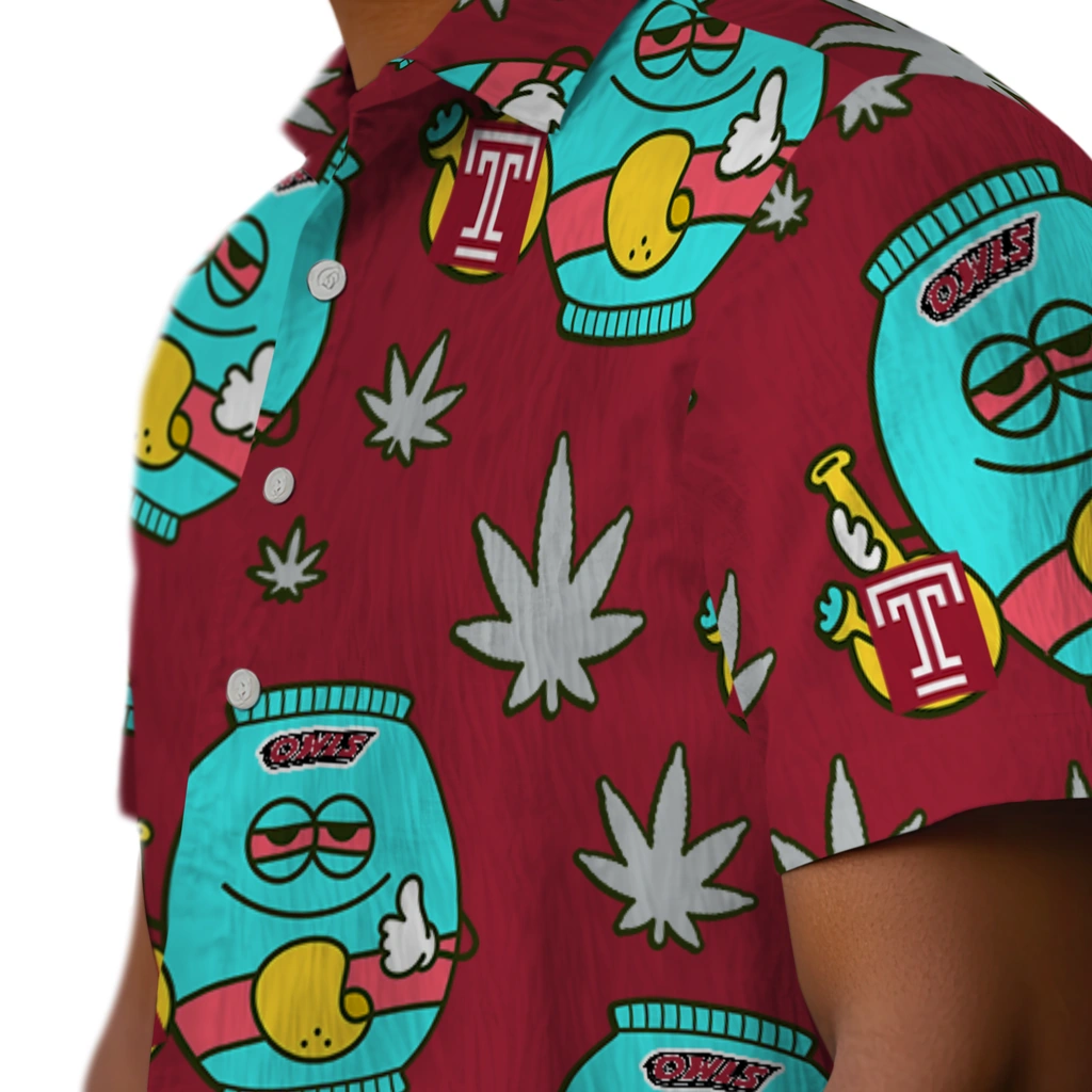 Temple Owls Hawaiian Shirt - Chill Vibe temple owls bong smile red hawaiian shirts trendy