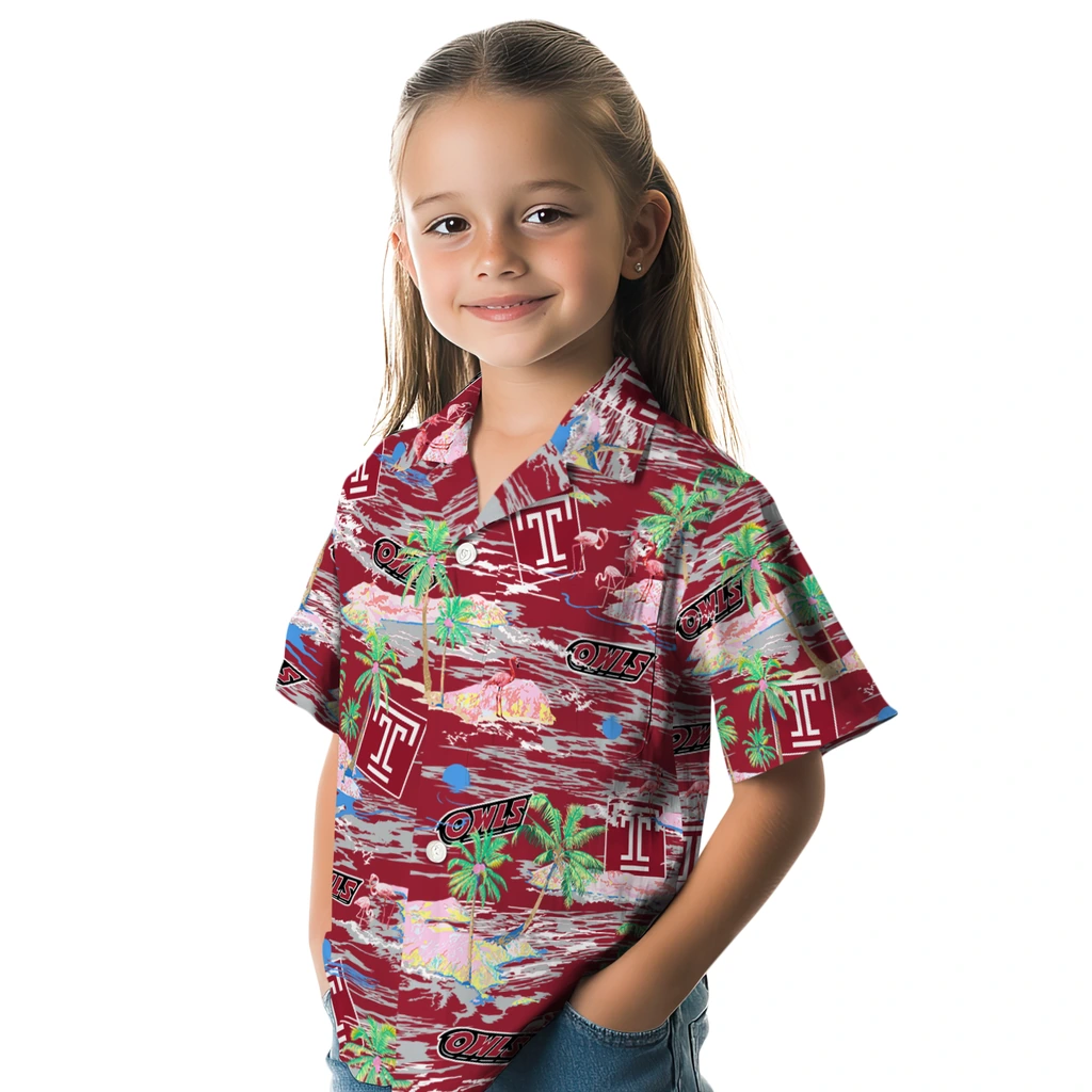Temple Owls Hawaiian Shirt - Hawaii Island temple owls flamingo retreat red hawaiian shirts premium grade