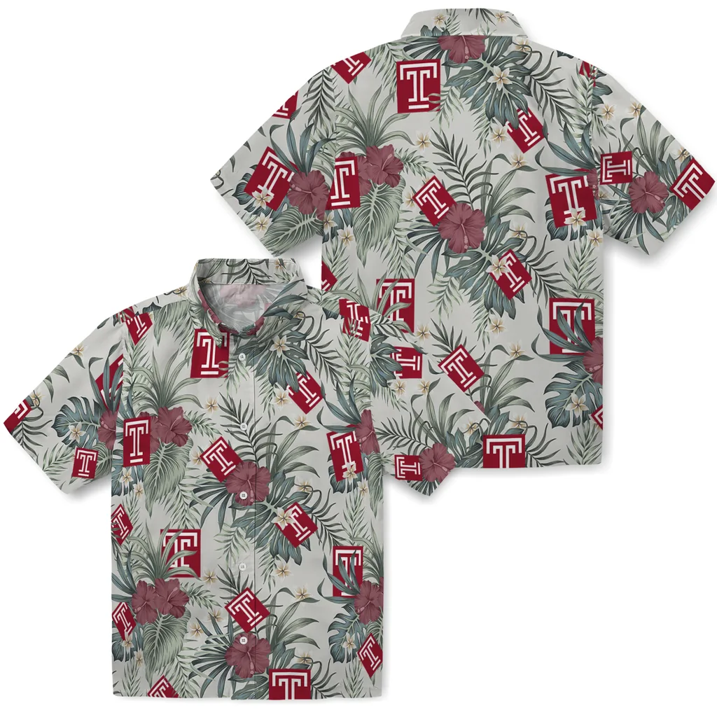 Temple Owls Hawaiian Shirt - Hibiscus Designs temple owls hibiscus designs beige hawaiian shirts high quality