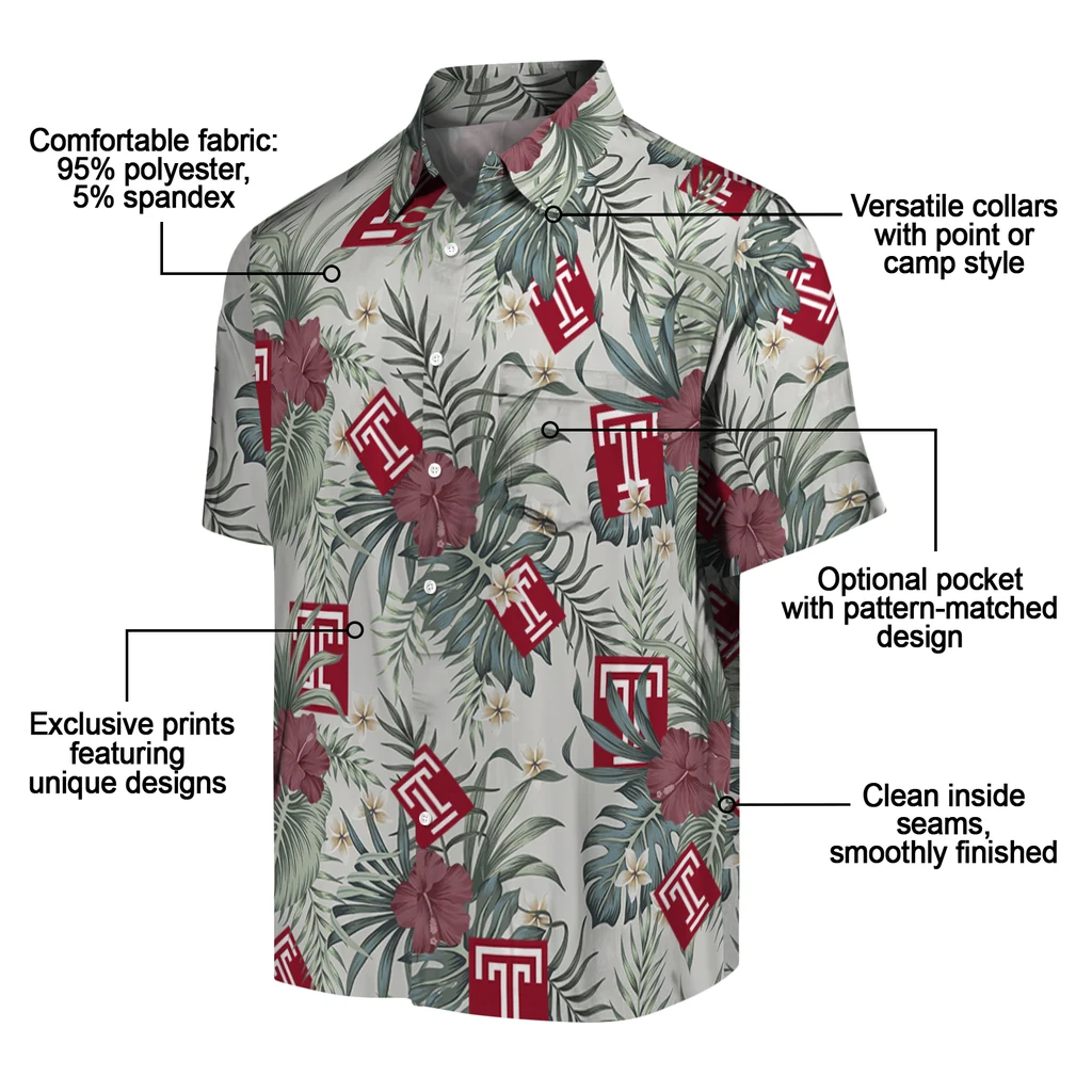 Temple Owls Hawaiian Shirt - Hibiscus Designs temple owls hibiscus designs beige hawaiian shirts new arrival