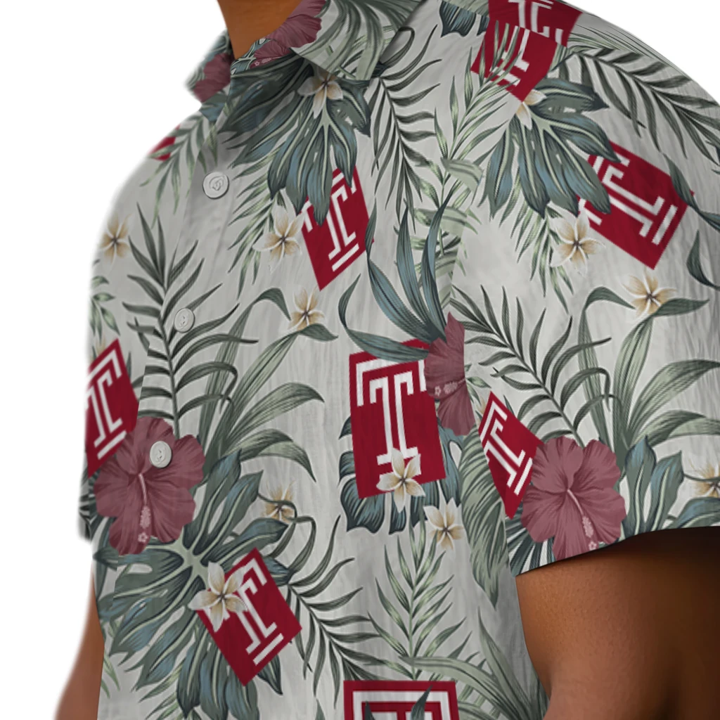 Temple Owls Hawaiian Shirt - Hibiscus Designs temple owls hibiscus designs beige hawaiian shirts trendy
