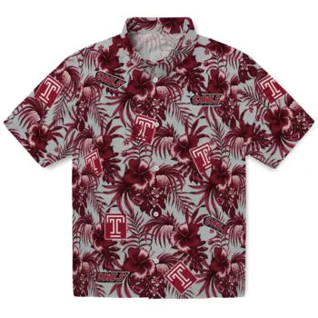 temple owls hibiscus exotic red hawaiian shirts best selling