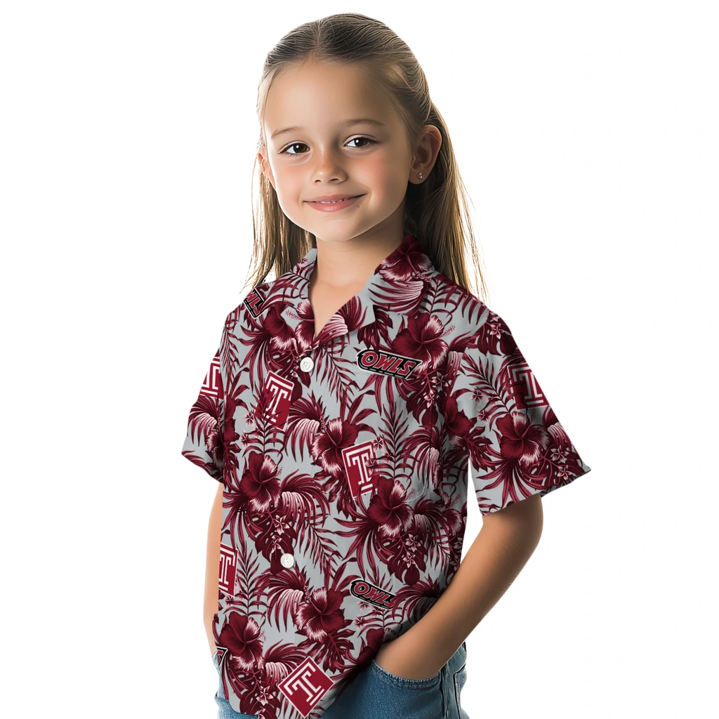 Temple Owls Hawaiian Shirt - Hibiscus Exotic temple owls hibiscus exotic red hawaiian shirts premium grade