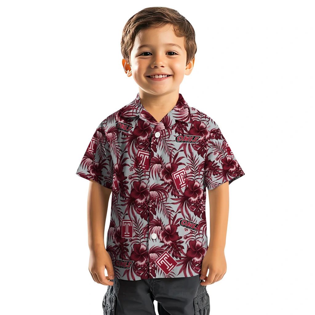 Temple Owls Hawaiian Shirt - Hibiscus Exotic temple owls hibiscus exotic red hawaiian shirts top rated