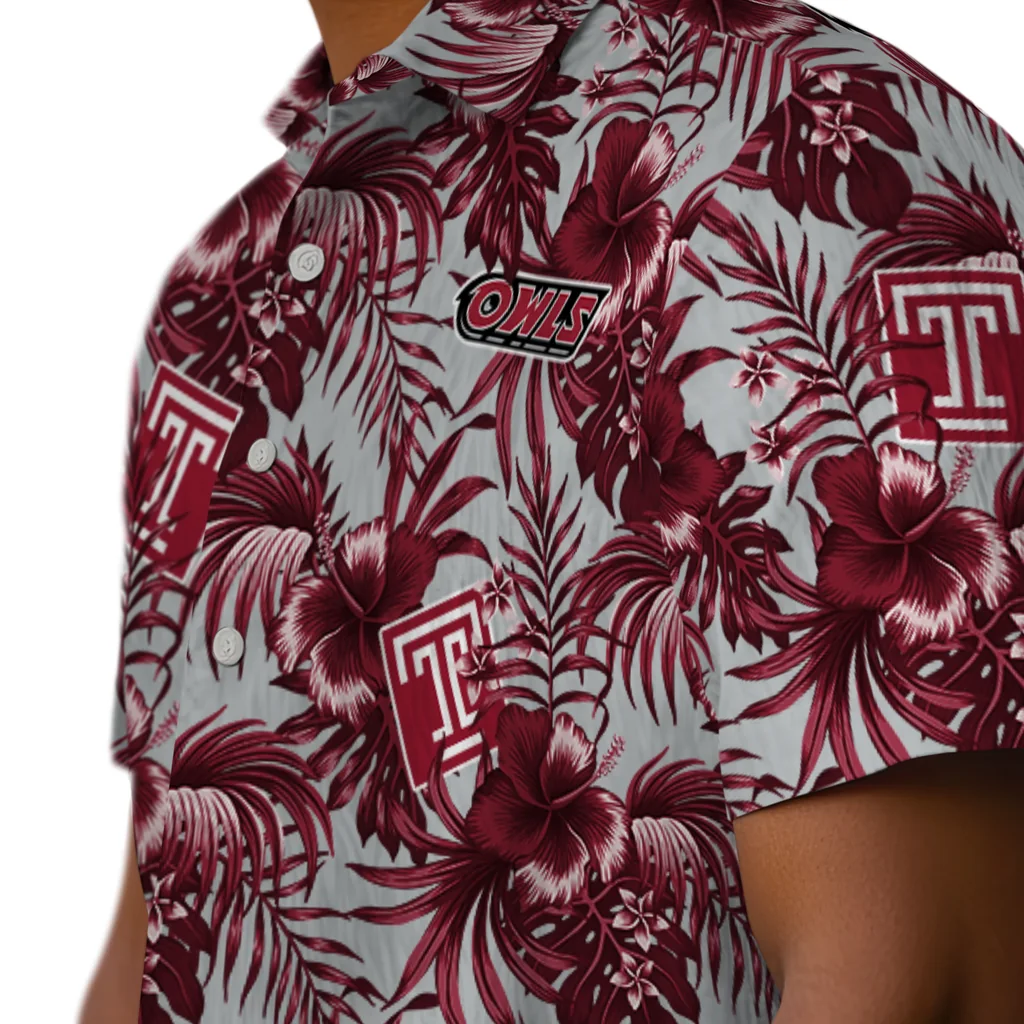 Temple Owls Hawaiian Shirt - Hibiscus Exotic temple owls hibiscus exotic red hawaiian shirts trendy