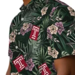 Temple Owls Hawaiian Shirt – Hibiscus Leaves Pattern