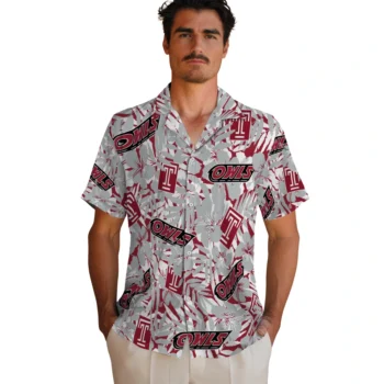 temple owls hibiscus overlay hawaiian shirts fashion forward