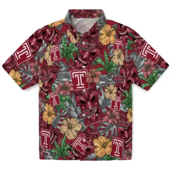 temple owls tiki jungle red hawaiian shirts best selling