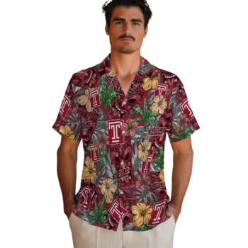 temple owls tiki jungle red hawaiian shirts fashion forward