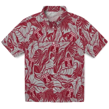temple owls monstera layer red hawaiian shirts best selling
