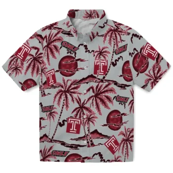 temple owls palm sunset hawaiian shirts best selling