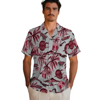 temple owls palm sunset hawaiian shirts fashion forward