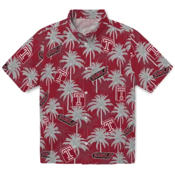 temple owls palm grove red hawaiian shirts best selling