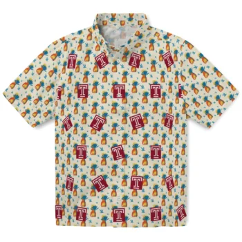 temple owls pineapple delight beige hawaiian shirts best selling