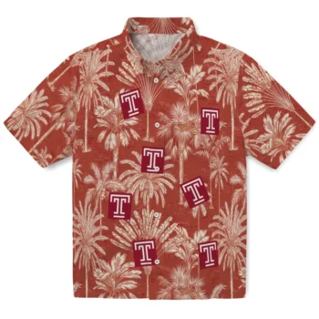 temple owls palm shadows red hawaiian shirts best selling
