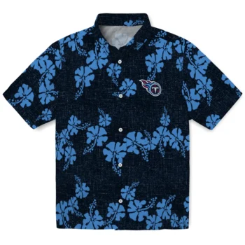 tennessee titans hibiscus petals navy hawaiian shirts best selling