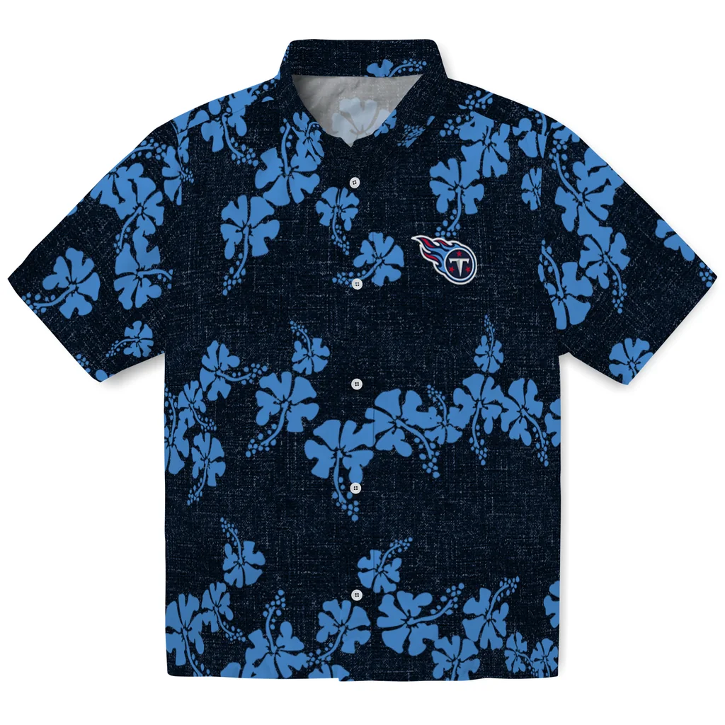 Tennessee Titans Hawaiian Shirt - 50th State Flower tennessee titans hibiscus petals navy hawaiian shirts best selling