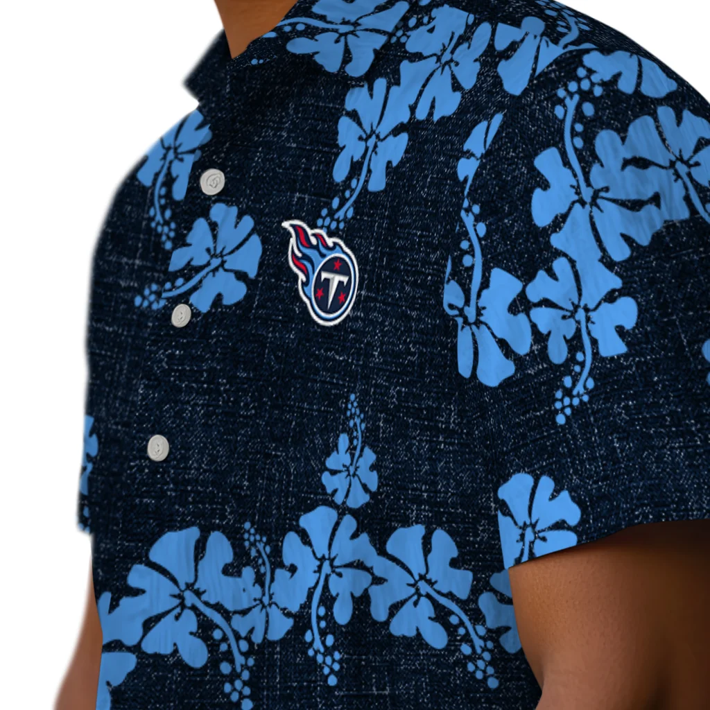 Tennessee Titans Hawaiian Shirt - 50th State Flower tennessee titans hibiscus petals navy hawaiian shirts trendy