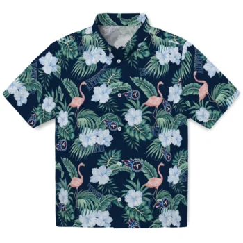 tennessee titans flamingo palms navy hawaiian shirts best selling