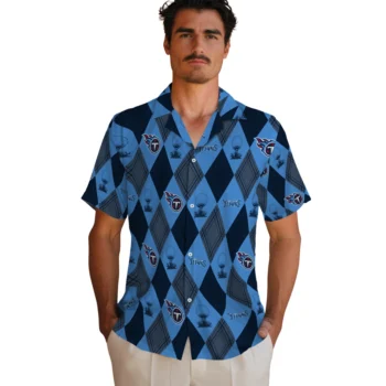 tennessee titans balloon plaid navy hawaiian shirts fashion forward
