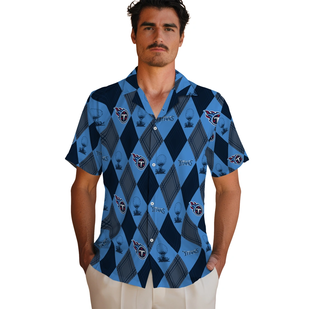 Tennessee Titans Hawaiian Shirt - Golfing Plaid tennessee titans balloon plaid navy hawaiian shirts fashion forward