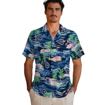 tennessee titans flamingo retreat navy hawaiian shirts fashion forward