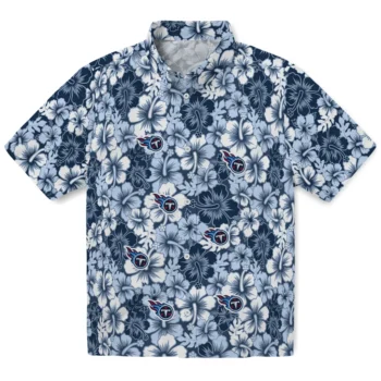 tennessee titans hibiscus blooms navy hawaiian shirts best selling