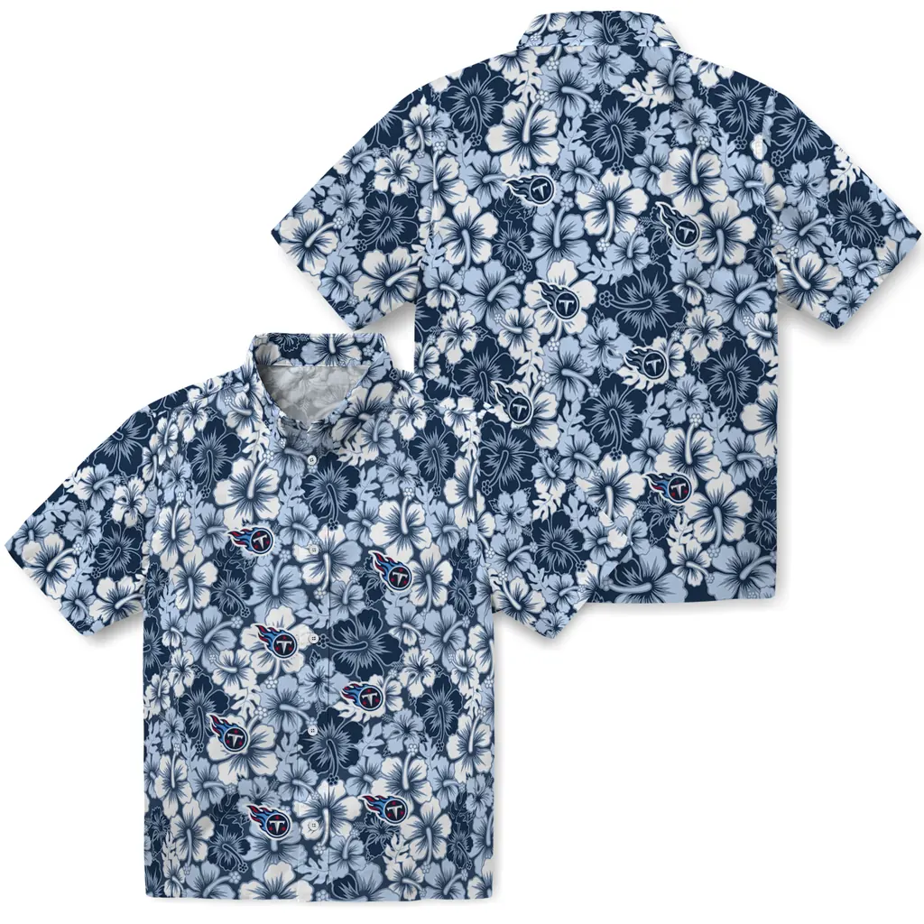 Tennessee Titans Hawaiian Shirt - Hibiscus Blooms tennessee titans hibiscus blooms navy hawaiian shirts high quality