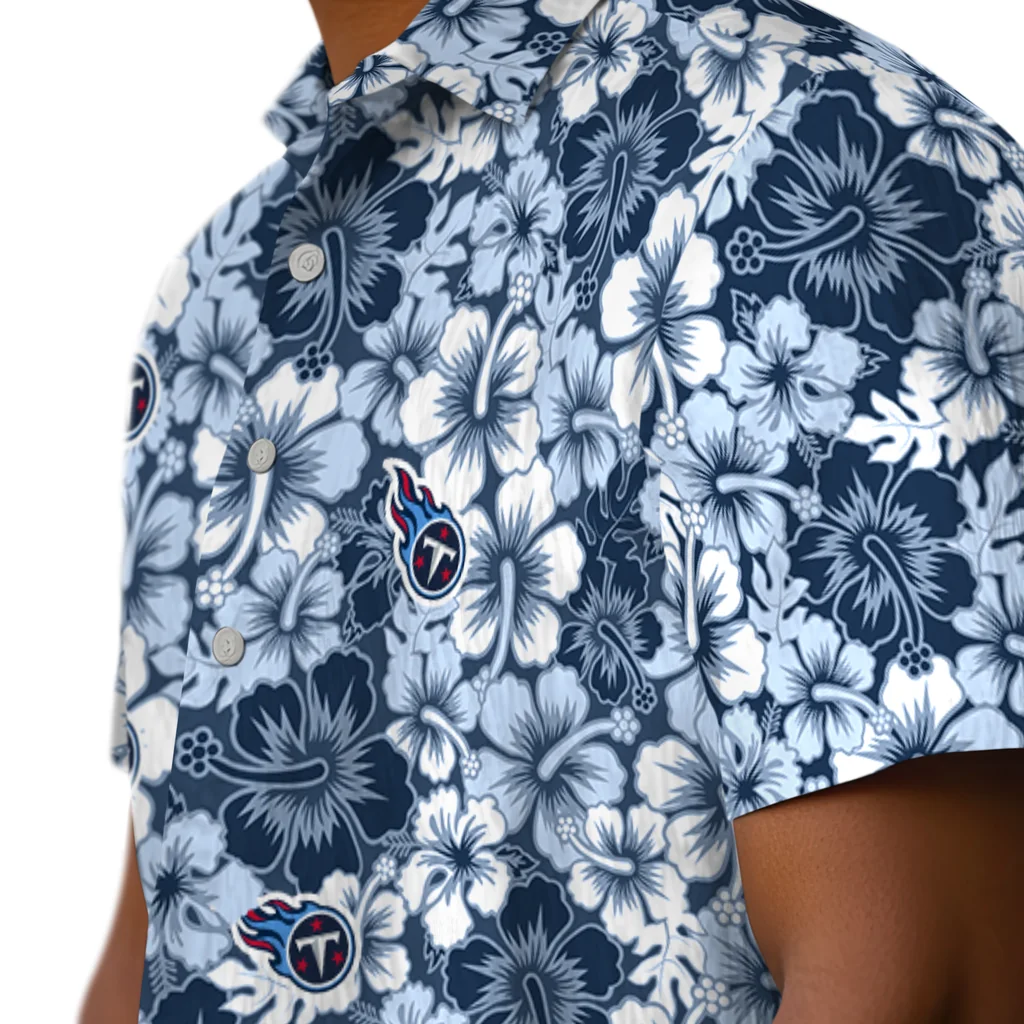 Tennessee Titans Hawaiian Shirt - Hibiscus Blooms tennessee titans hibiscus blooms navy hawaiian shirts trendy