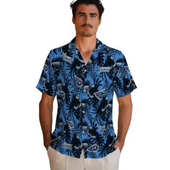 tennessee titans hibiscus exotic navy hawaiian shirts fashion forward