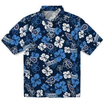 tennessee titans hibiscus bloom navy hawaiian shirts best selling