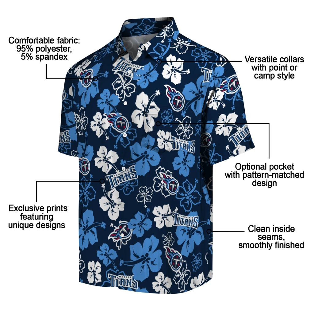 Tennessee Titans Hawaiian Shirt - Hibiscus Flower Design tennessee titans hibiscus bloom navy hawaiian shirts new arrival