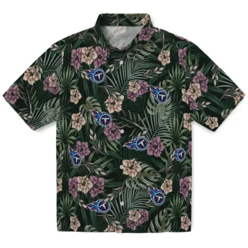 tennessee titans hibiscus leaves pattern green hawaiian shirts best selling