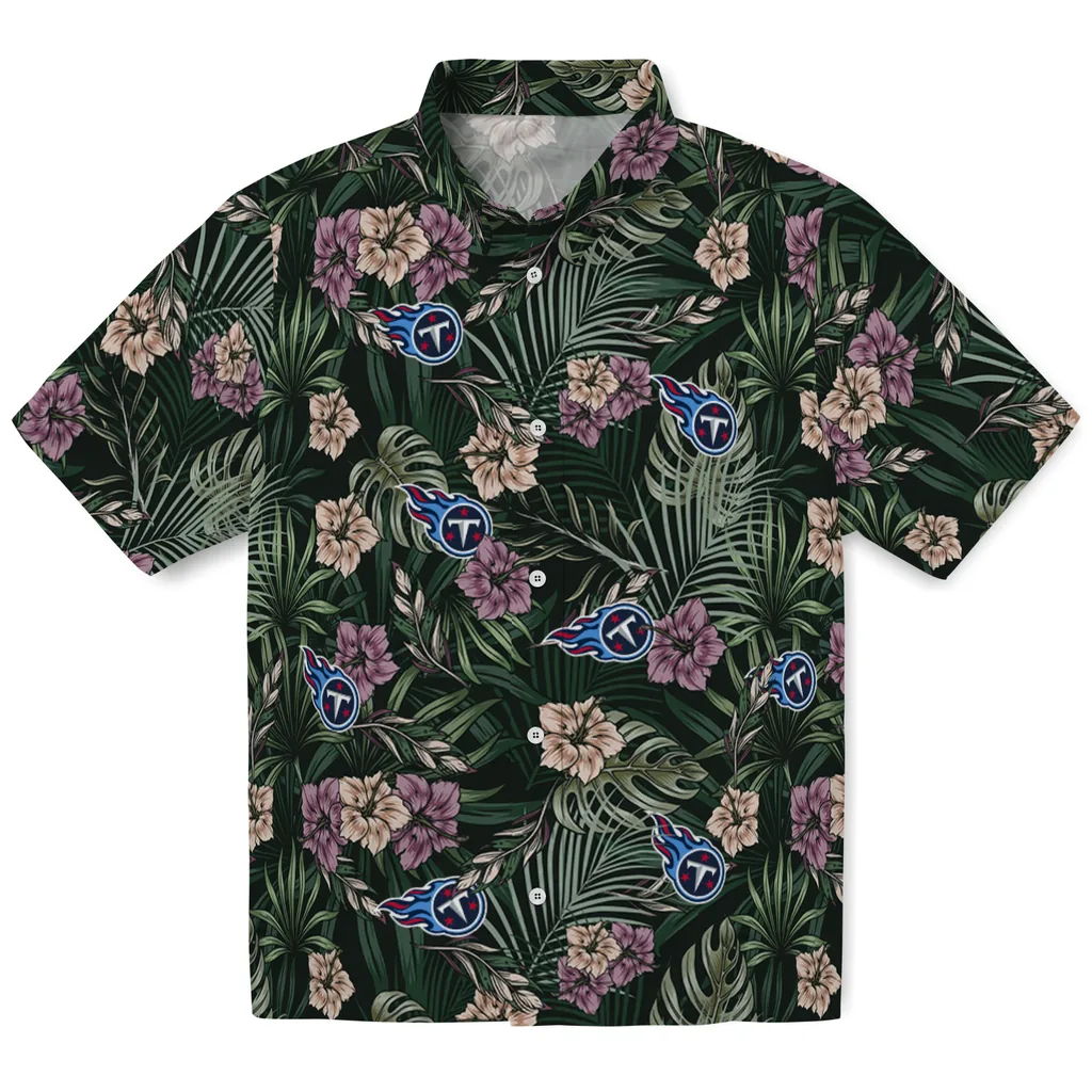 Tennessee Titans Hawaiian Shirt - Hibiscus Leaves Pattern tennessee titans hibiscus leaves pattern green hawaiian shirts best selling