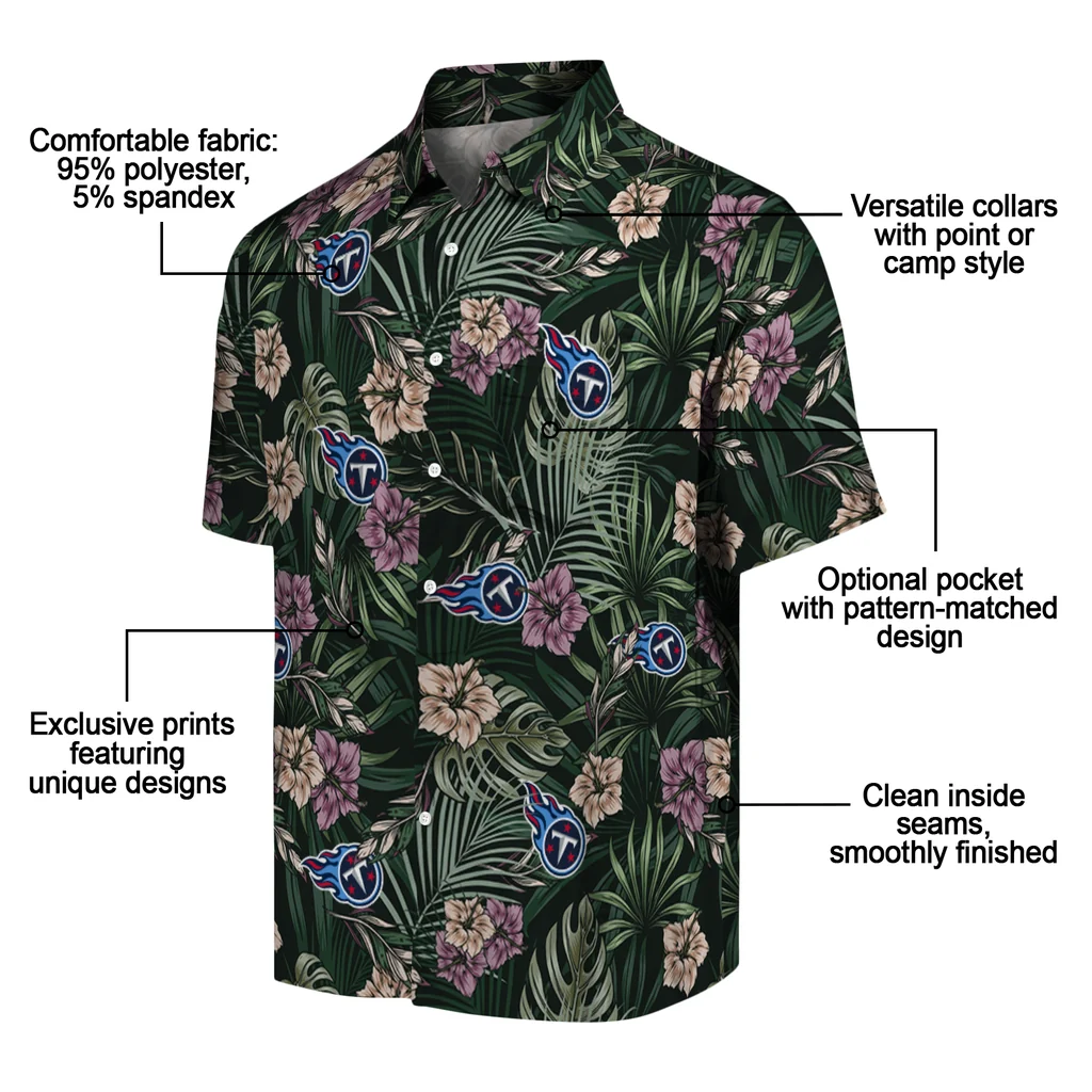 Tennessee Titans Hawaiian Shirt - Hibiscus Leaves Pattern tennessee titans hibiscus leaves pattern green hawaiian shirts new arrival