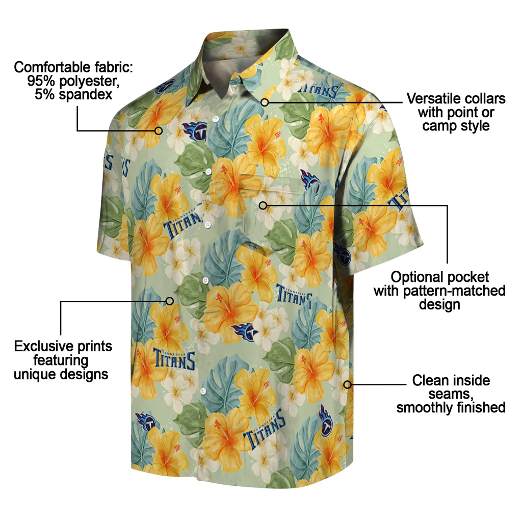 Tennessee Titans Hawaiian Shirt - Hibiscus Mood tennessee titans hibiscus mood pale lime yellow hawaiian shirts new arrival
