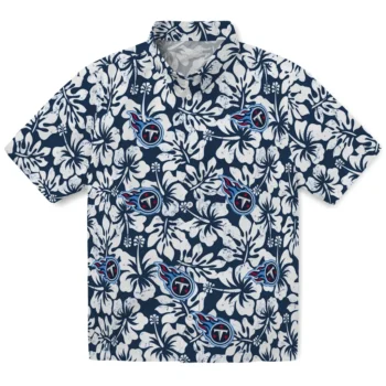 tennessee titans hibiscus motif navy white hawaiian shirts best selling